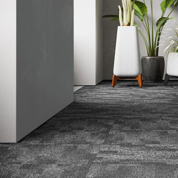 FLOORDIREKT Teppichfliese Santo - 50 x 50 cm - Selbstliegend - Grau 76
