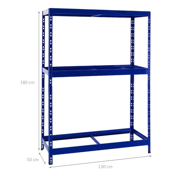 PROREGAL Reifenregal Tiger mit Fachboden HxBxT 180 x 130 x 50 cm bis zu 12 Reifen auf 2 Ebenen Blau