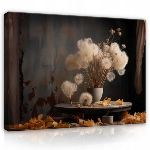 Leinwandbild Blumen Vintage Bilder Modern Wohnzimmer 60X40 cm