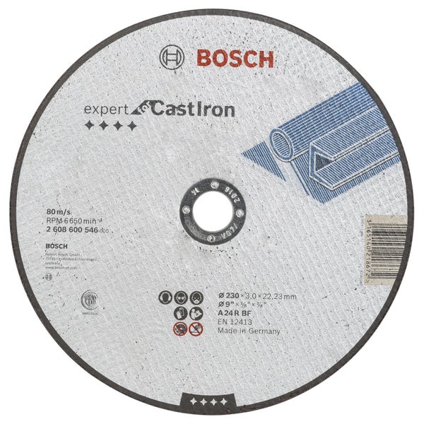 Bosch Trennscheibe gerade Expert for Cast Iron AS 24 R 230 mm 22,23 mm 3 mm - 2608600546