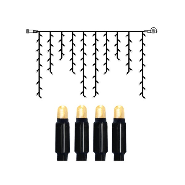 Lichterkette im Eiszapfenstil für den Außenbereich