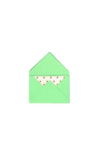 Briefpapier-Set MINI, Umschläge: Türkis, Karten: Goldgemustert