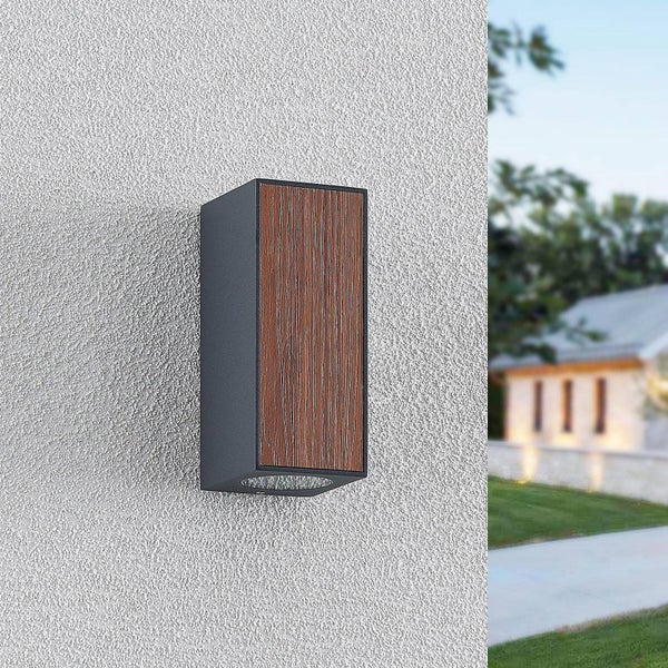 Lucande Wandleuchte außen Cimala (Modern) aus Aluminium (2 flammig, GU10) - Außenwandleuchten Wandlampe Led Außenlampe Outdoor für Außenwand/Hauswand Haus Terrasse & Balkon Licht nach