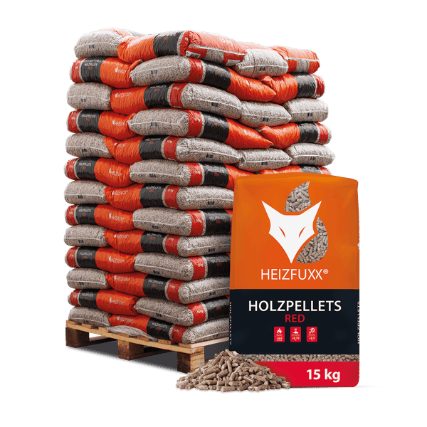 Heizfuxx Holzpellets Red 15kg x 65 Sack 975kg Palette Hartholzpellets Buchenpellets