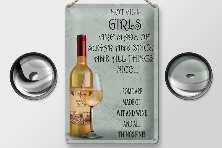 Blechschild Spruch 20x30cm not all girls made of sugar and