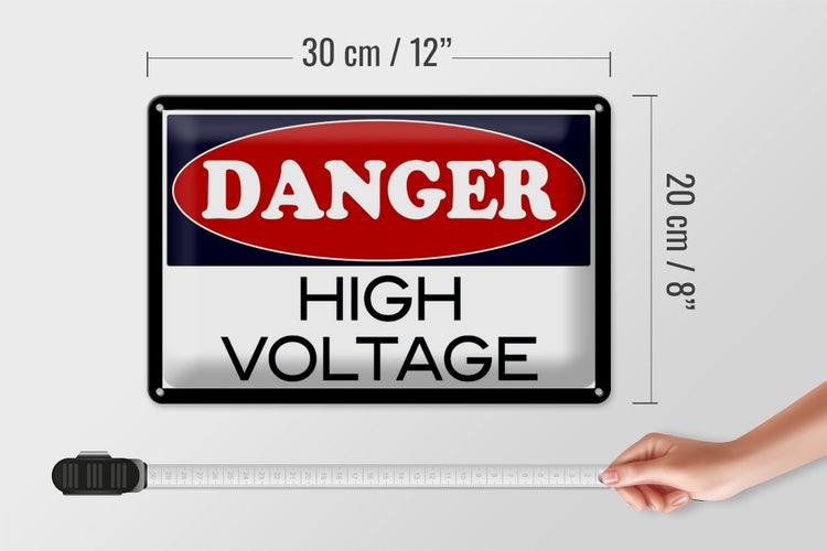 Blechschild Hinweis 30x20cm Danger high voltage