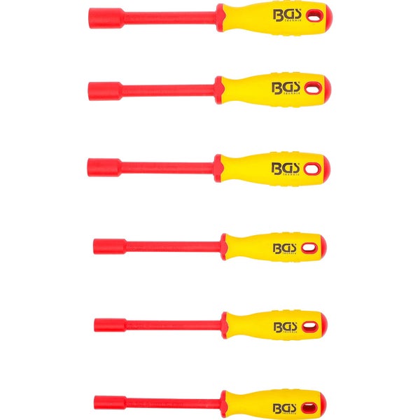 Sechs isolierte Schraubendreher für Muttern
