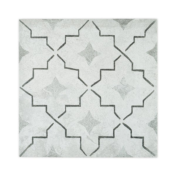 Quadratische Fliese mit geometrischem Sternmuster für Wand und Boden