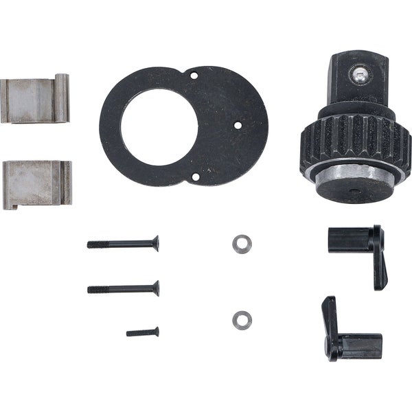 Ersatzteile für Knarre mit Schrauben, Unterlegscheiben und Hebel