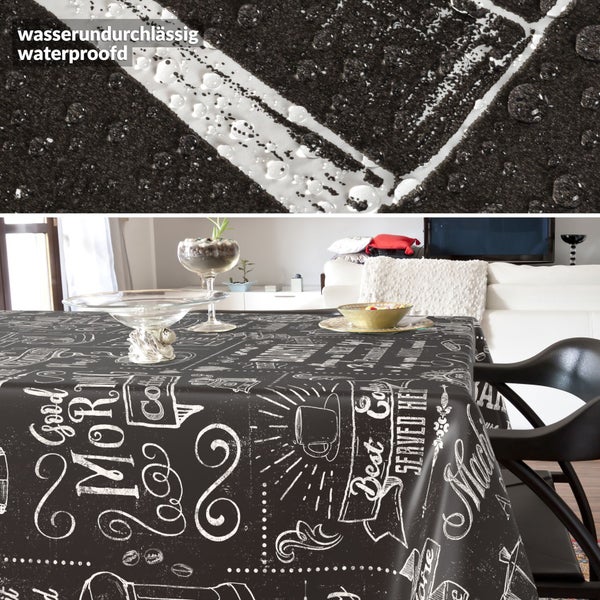 Wasserdichte Tischdecke mit Kaffeemotiv für den Innenbereich