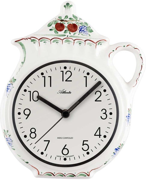 Atlanta 6124/6 Küchen-Wanduhr Hellgrün – Mit Timer & Used-Look, Analog, Batteriebetrieben