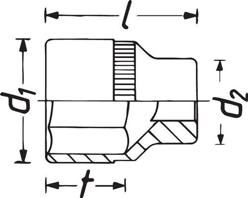 Hazet Steckschlüsseleinsatz 880LG 3/8 6-kant SW 19 mm L 66 mm - 880LG-19