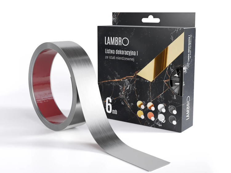 Lambro Dekorleiste aus Edelstahl mit Verpackung