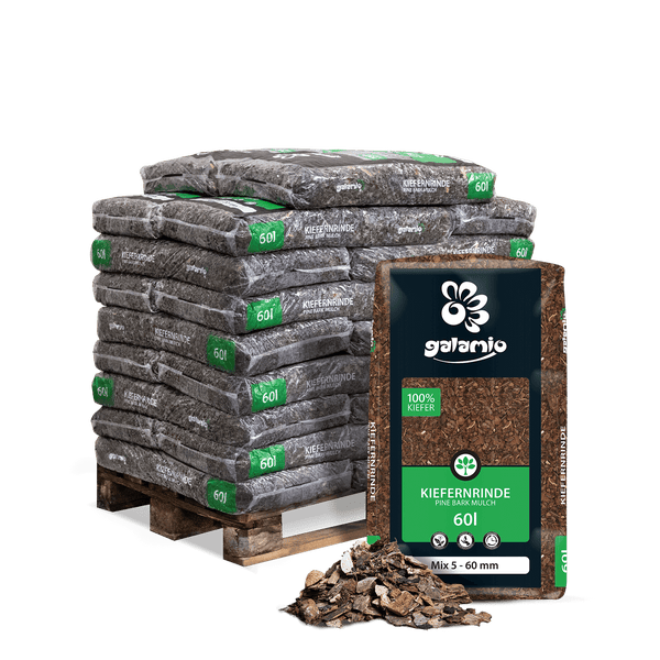 Galamio Rindenmulch Kiefer Mix 60l x 26 Sack 1560l Palette