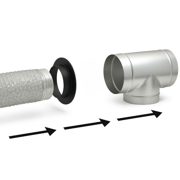 Flexibles Aluminiumrohr mit Wandanschlussstück und T-Stück für Belüftungssysteme