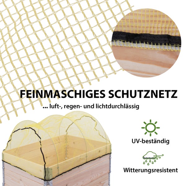 Feinmaschiges Schutznetz für Hochbeet, luft-, regen- und lichtdurchlässig, UV-beständig, witterungsresistent