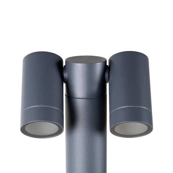 PRIOS Außenleuchte Tulimar (Modern) in Schwarz aus Aluminium (2 flammig, GU10) - Erdspießleuchte außen