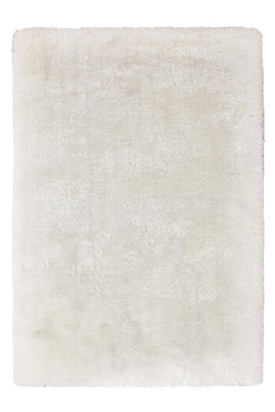 Hochflor Teppich Velvique Weiß Uni handgetuftet 200 x 290 cm