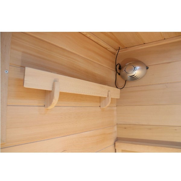Dewello® Infrarotkabine Infrarotsauna WINDSOR 90cm x 90cm inkl. 4 Keramikstrahler, Karbonstrahler und Zubehör, 1 Person
