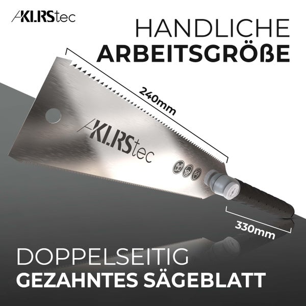 KLRStec® Professional Japansäge, 240mm Ryoba Feinsäge, optimal für Holz und Kunstoffarbeiten