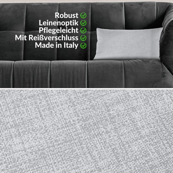 Kissenhülle Leinenoptik 30x50cm ohne Füllung Weißgrau