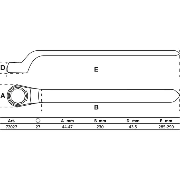 BGS VDE-Einringschlüssel tief gekröpft SW 27 mm - 72027