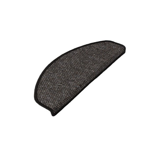 FLOORDIREKT Stufenmatte Ponto - Unempfindlich & Pflegeleicht - Anthrazit - Halbrund - 19 x 56 cm