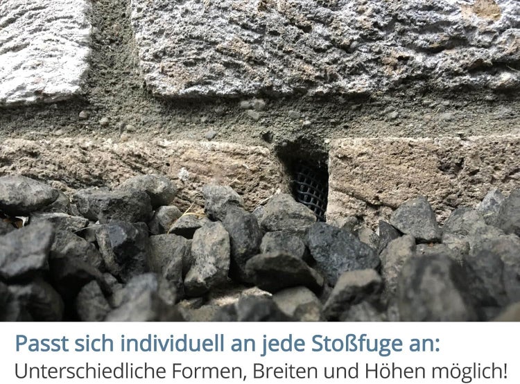FUGITTE Fugenlüfter 13cm hoch (50 Stück) I Fugengitter - Schutz der Stoßfugen des Klinkers vor Bienen, Wespen oder Mäusen (zum Nachrüsten