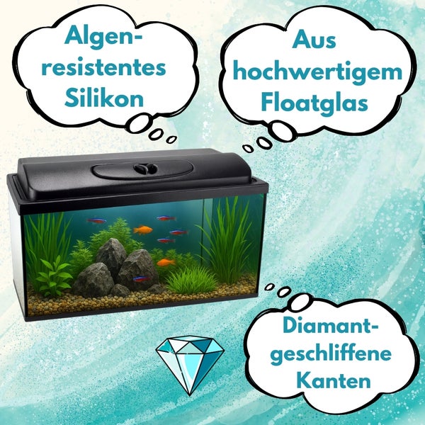 Aquarium mit Fischen, Pflanzen und Dekoration