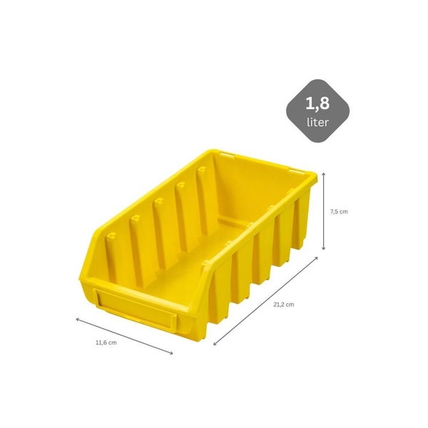 PROREGAL SuperSparSet 40x Sichtlagerbox 2L HxBxT 7,5 x 11,6 x 21,2 cm Polypropylen Gelb