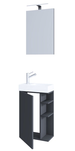 2-tlg Gäste WC Badmöbel Waschtisch Lumia Spiegel