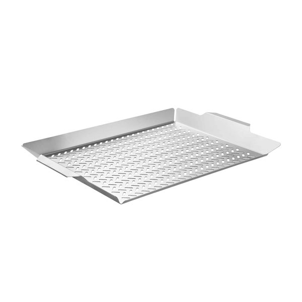 Grillpfanne aus Edelstahl mit Perforation