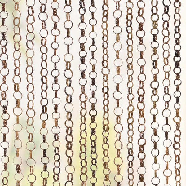 FRANK FLECHTWAREN | Türvorhang Ring in Ring, BAMBUS, LEINEN, ca. GH 185 cm, Breite 90 cm