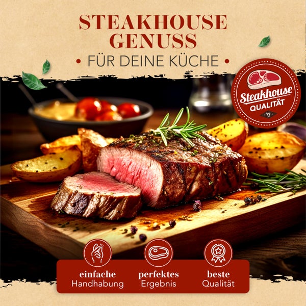 KRUSTENZAUBER 24cm Gusseisenpfanne Induktion - Voreingebrannte Gusseisen Pfanne - Ideale Grillpfanne Induktion, Eisenpfanne, Cast Iron Pan, Bratpfanne, Gusseiserne Pfanne Skillet Gusspfanne