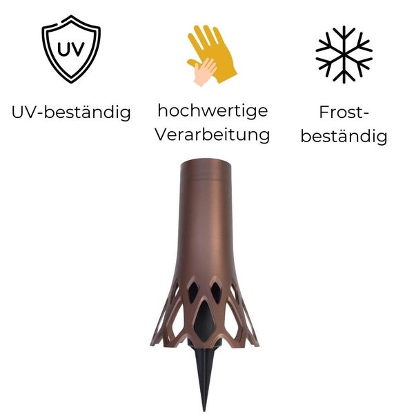 Grabvase Roseta mit Erdspieß bronze 1,3 L