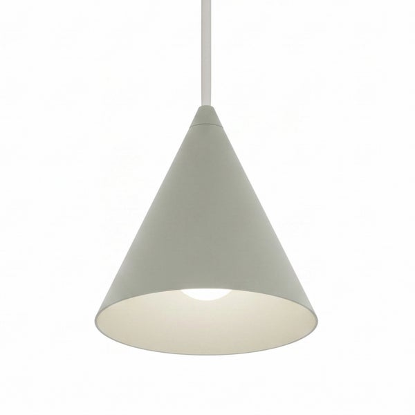 Moderne kegelförmige Pendelleuchte mit integrierter LED Beleuchtung für eine gleichmäßige Lichtverteilung.