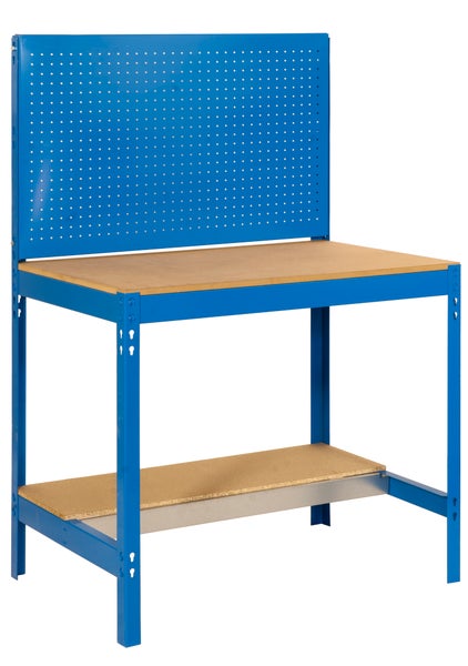 PROREGAL Werkbank Buffalo mit Werkzeugwand HxBxT 84 x 90 x 61 cm Traglast 400 kg Blau