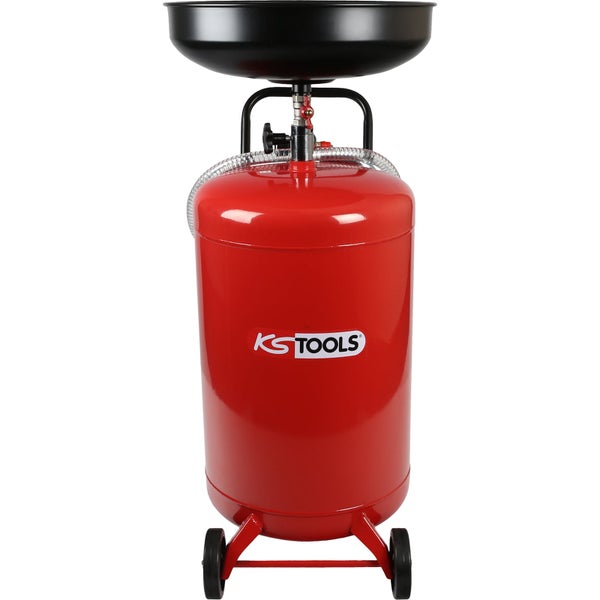 Ölauffanggerät mit Auffangtrichter und KS Tools Logo.