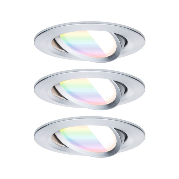 LED Einbauleuchte Nova Coin rund 84mm 50° RGBW+ 3x6W 3x500lm 230V Alu gedreht Aluminium