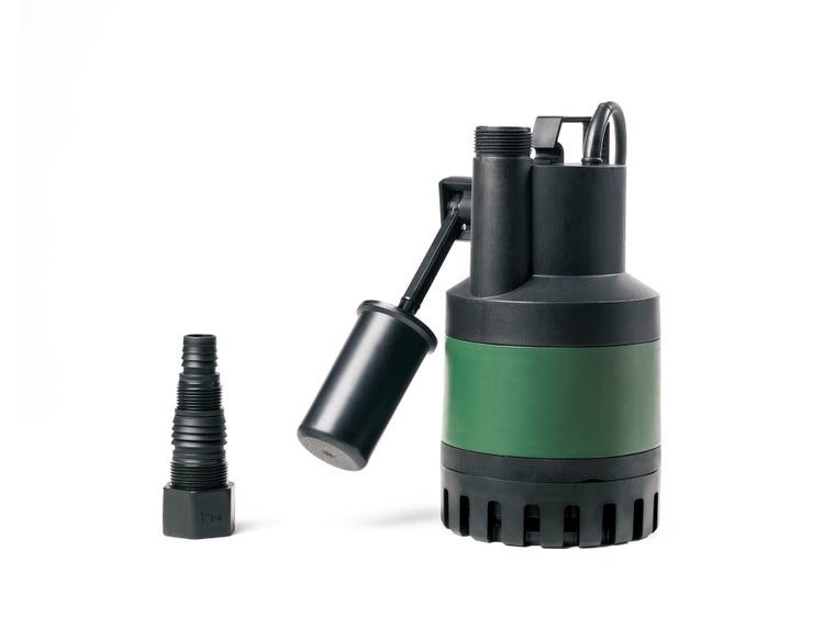 Tauchpumpe mit Schwimmerschalter und 1 1/4 Zoll Adapter