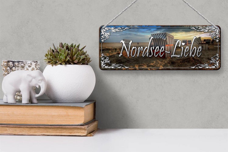 Blechschild Spruch 27x10cm Nordsee - Liebe Dekoration