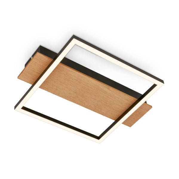 LED Deckenlampe Holz Deckenleuchte Wohnzimmer Schlafzimmer Warmweißes Licht