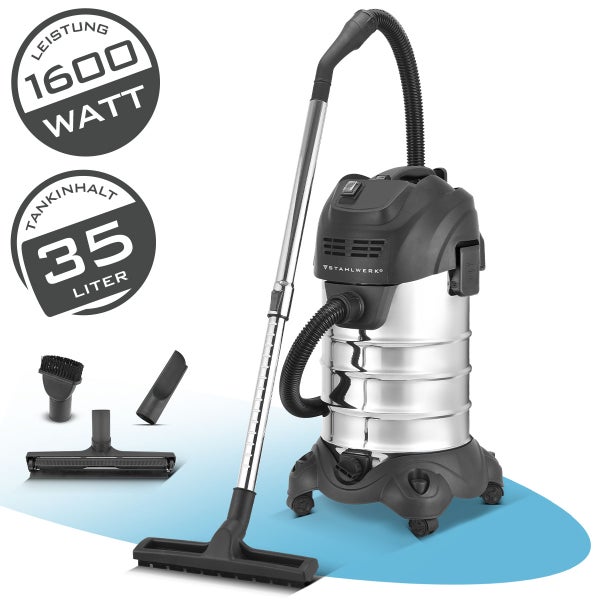 STAHLWERK Nass Trockensauger mit 1600 Watt Leistung und 35 Liter Tankinhalt