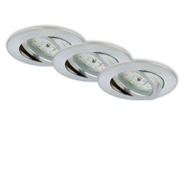 LED Einbauleuchte 3er-Set alu 6,5W dimmbar IP23 Ø8,2cm Kunststoff Briloner