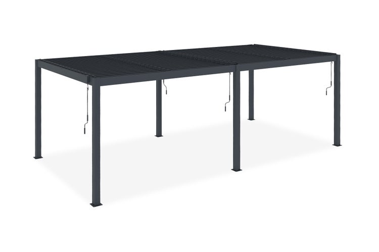 Pergola Aluminium Lamellendach SANTA B600 x T304 x H220 cm, Aluminiumpfosten 10 x 10 cm, Anthrazitgrau