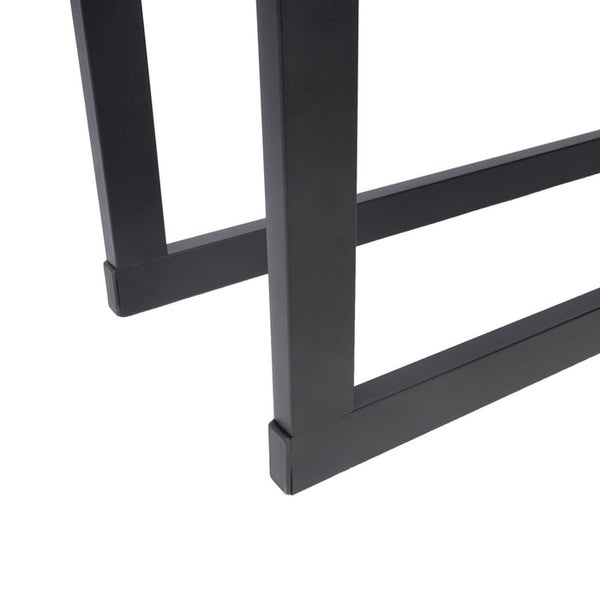 FLOORDIREKT Kaminholzregal Kreta - Schwarz - Modernes Brennholzregal - für Innen und Außen - 125 x 25 x 100 cm
