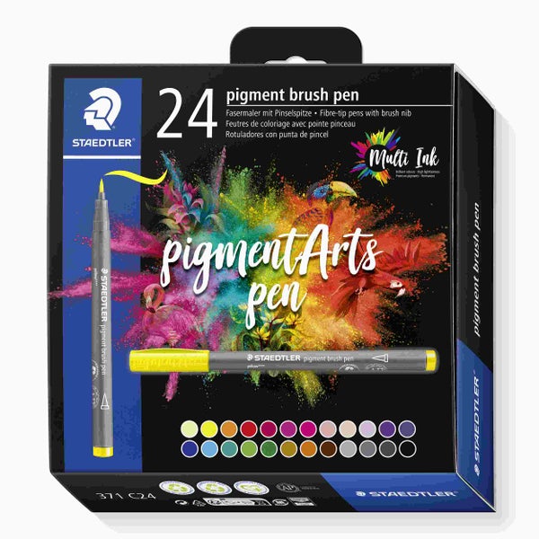 Staedtler Pigment Brush Pen Set mit 24 Stiften