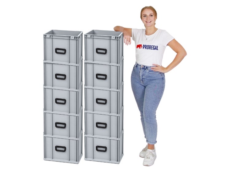 PROREGAL Eurobox Nextgen Portable Uno HxBxT 32 x 30 x 40 cm 30 Liter Eurobehälter Transportbox Transportbehälter Stapelbehälter