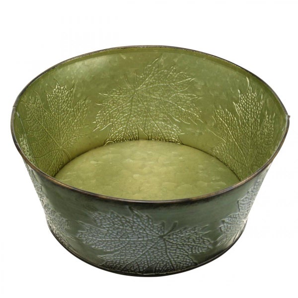 Runde Pflanzschale mit Blattmotiv