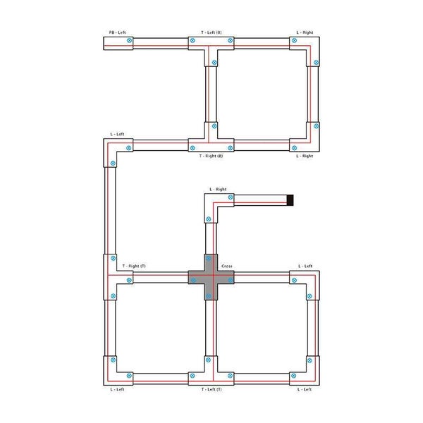X-Verbinder für 3-Phasen-Schiene Schwarz - 3-Phasen